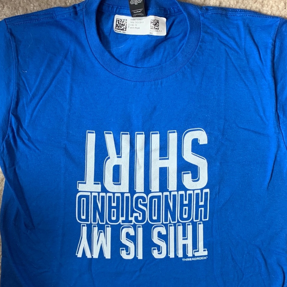 Kids upside down handstand t-shirt.